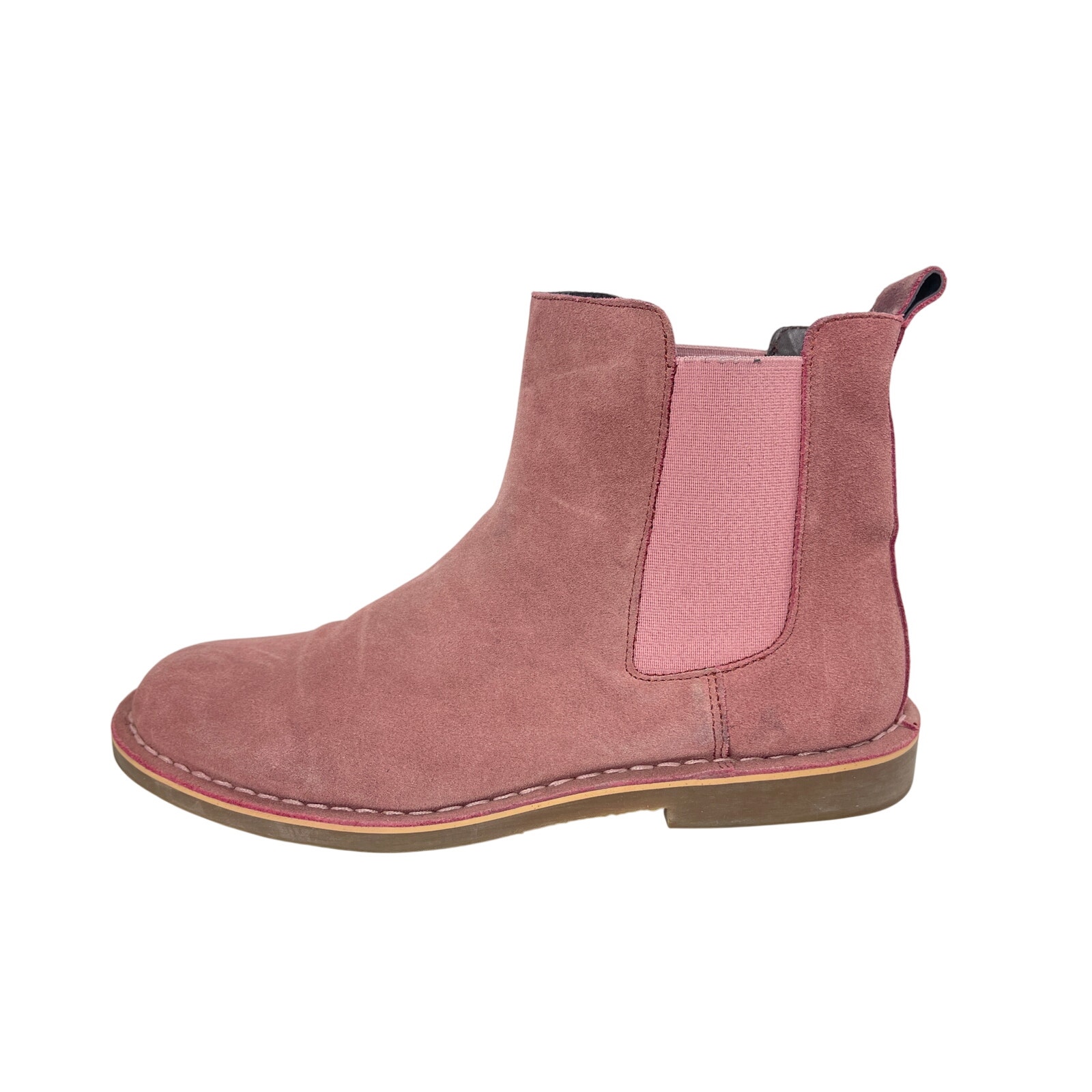 The Rail Women's Pink Faux Suede Slip On Round Toe Ankle Chelsea Boots Sz Us 9.5